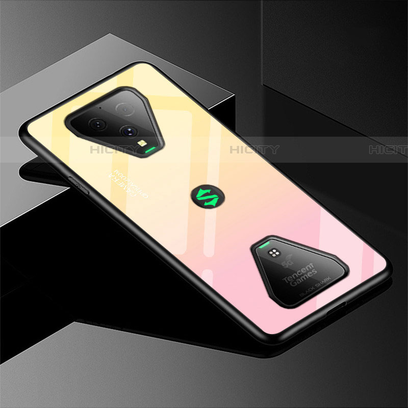 Custodia Silicone Specchio Laterale Sfumato Arcobaleno Cover per Xiaomi Black Shark 3