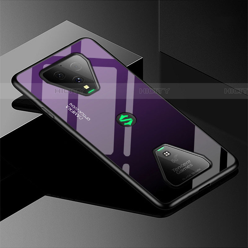 Custodia Silicone Specchio Laterale Sfumato Arcobaleno Cover per Xiaomi Black Shark 3 Pro Viola