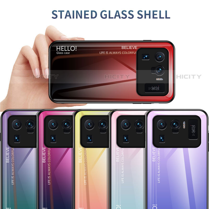 Custodia Silicone Specchio Laterale Sfumato Arcobaleno Cover per Xiaomi Mi 11 Ultra 5G