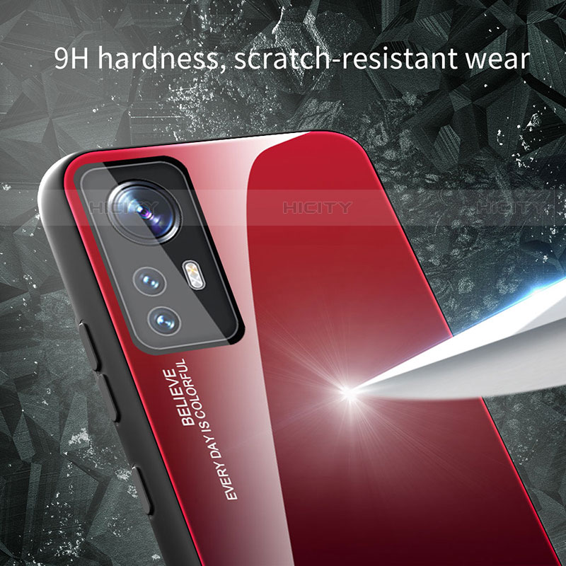 Custodia Silicone Specchio Laterale Sfumato Arcobaleno Cover per Xiaomi Mi 12 Pro 5G