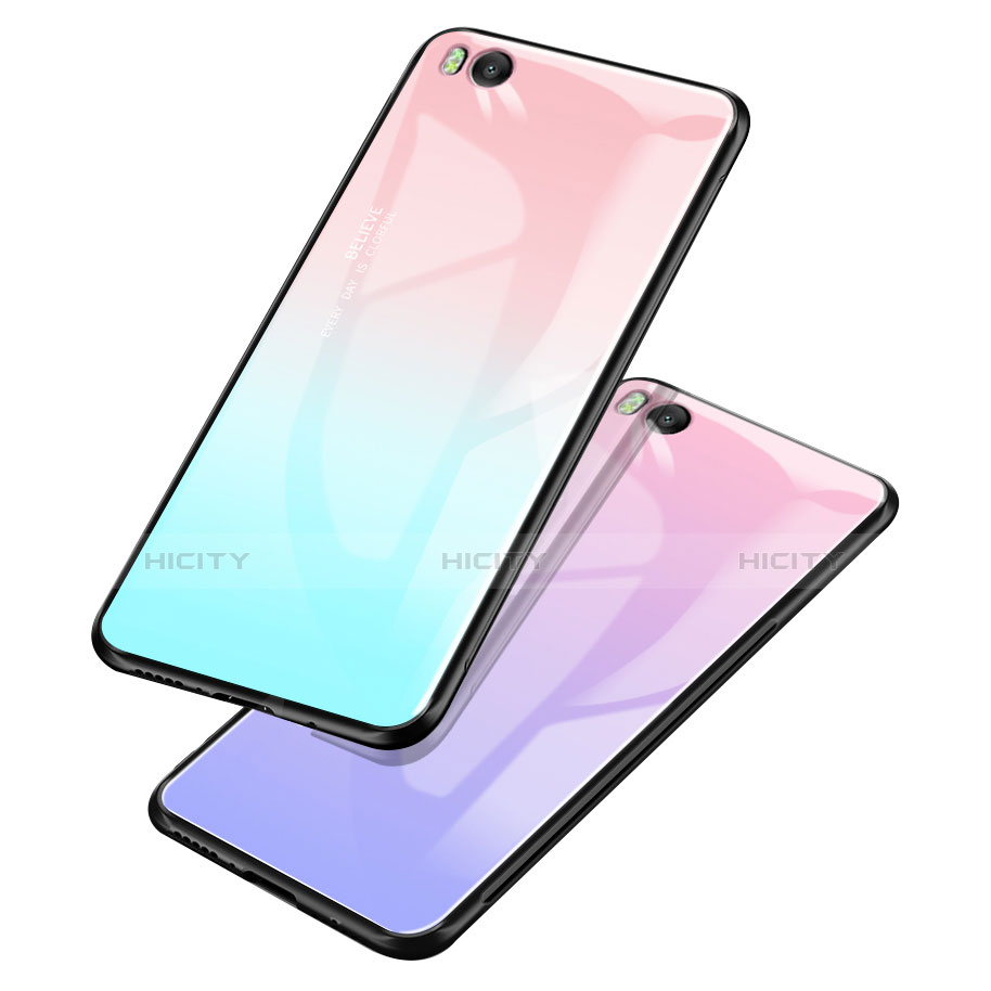 Custodia Silicone Specchio Laterale Sfumato Arcobaleno Cover per Xiaomi Mi 5S