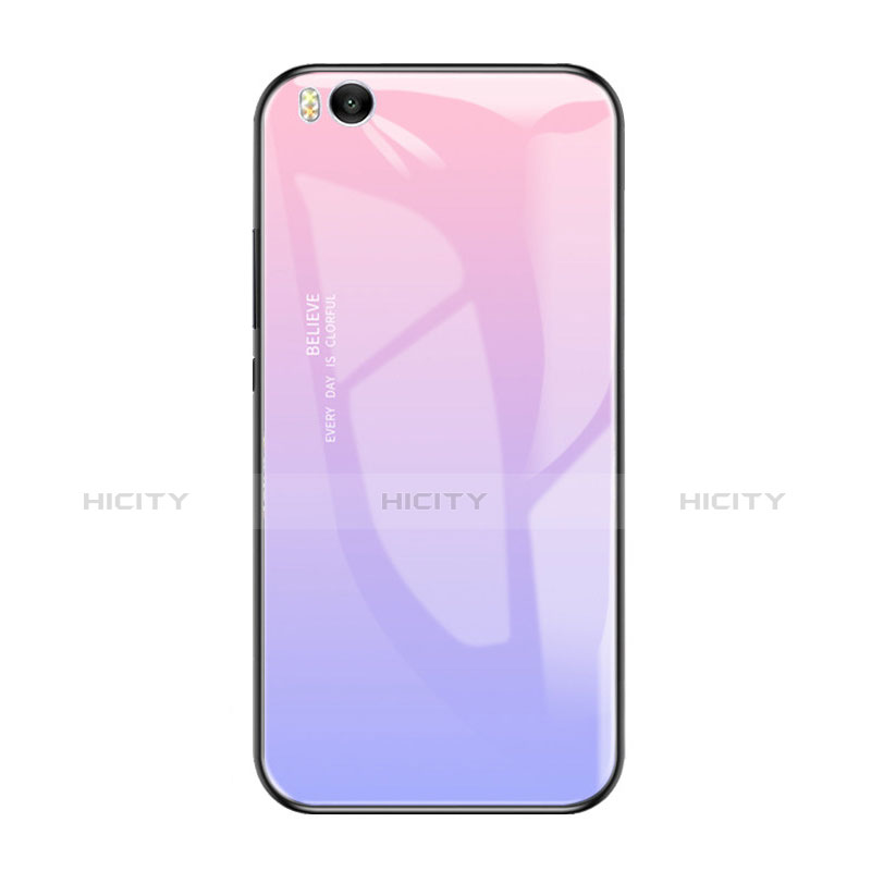 Custodia Silicone Specchio Laterale Sfumato Arcobaleno Cover per Xiaomi Mi 5S 4G Rosa