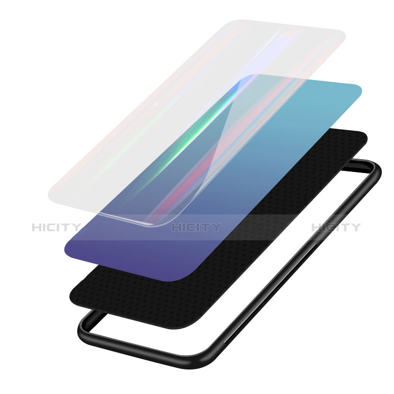 Custodia Silicone Specchio Laterale Sfumato Arcobaleno Cover per Xiaomi Mi 8 Explorer