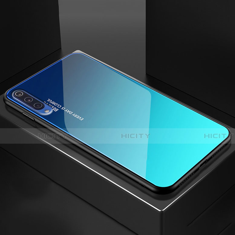 Custodia Silicone Specchio Laterale Sfumato Arcobaleno Cover per Xiaomi Mi 9 Cielo Blu