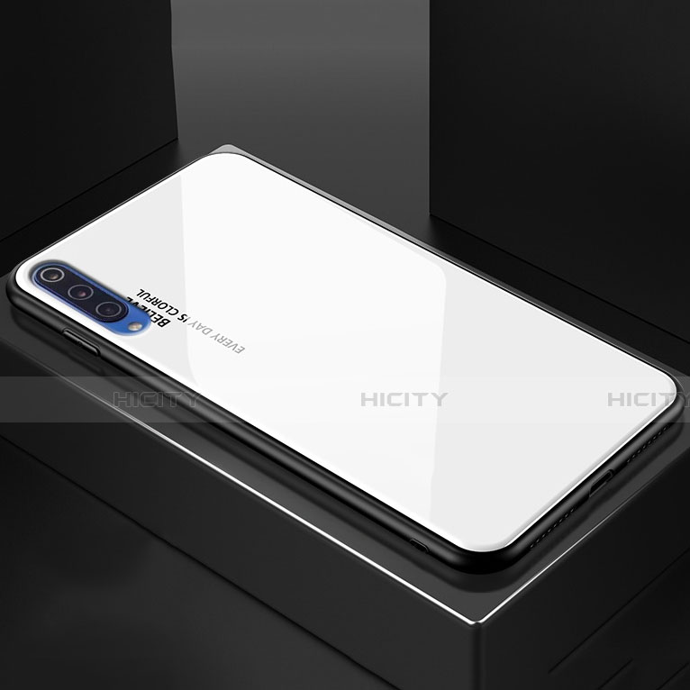 Custodia Silicone Specchio Laterale Sfumato Arcobaleno Cover per Xiaomi Mi 9 Lite Bianco