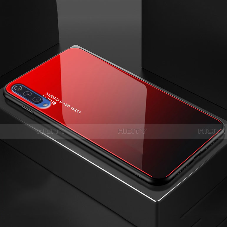 Custodia Silicone Specchio Laterale Sfumato Arcobaleno Cover per Xiaomi Mi 9 Lite Rosso