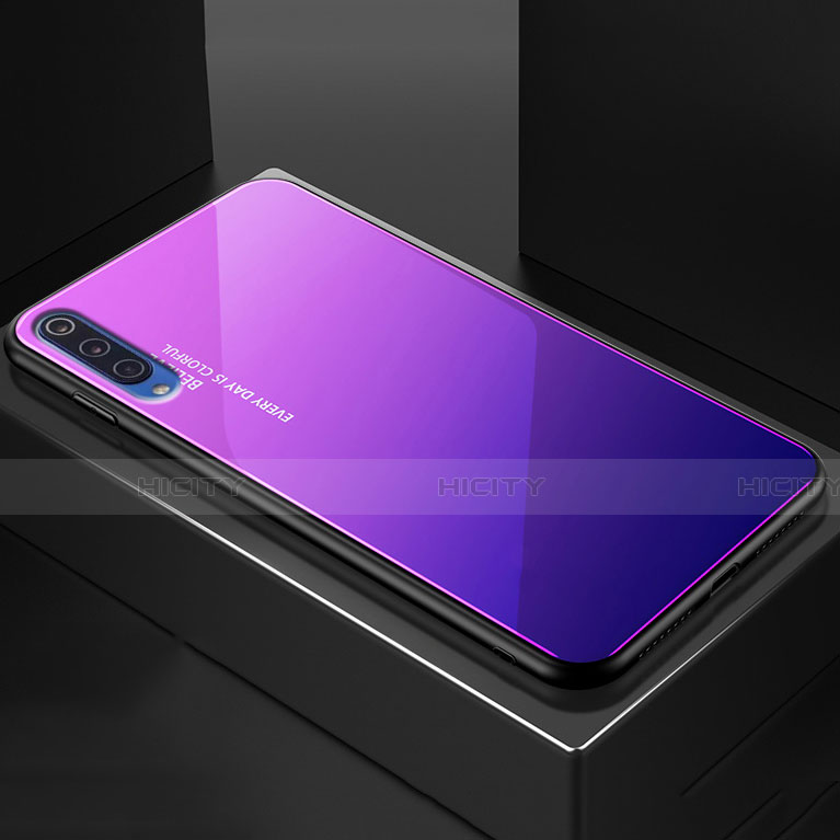 Custodia Silicone Specchio Laterale Sfumato Arcobaleno Cover per Xiaomi Mi 9 Pro Viola