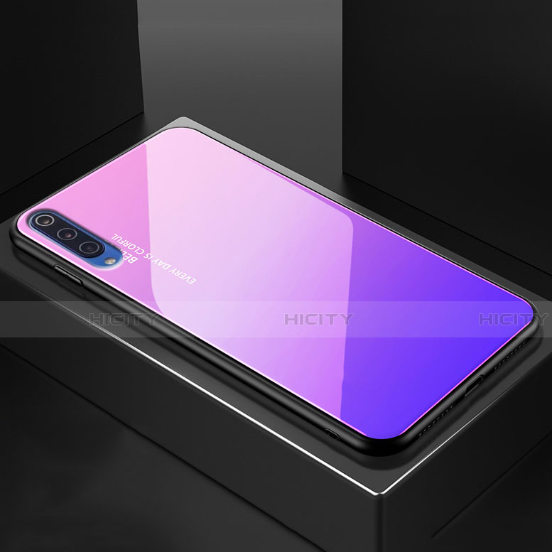 Custodia Silicone Specchio Laterale Sfumato Arcobaleno Cover per Xiaomi Mi 9 Rosa