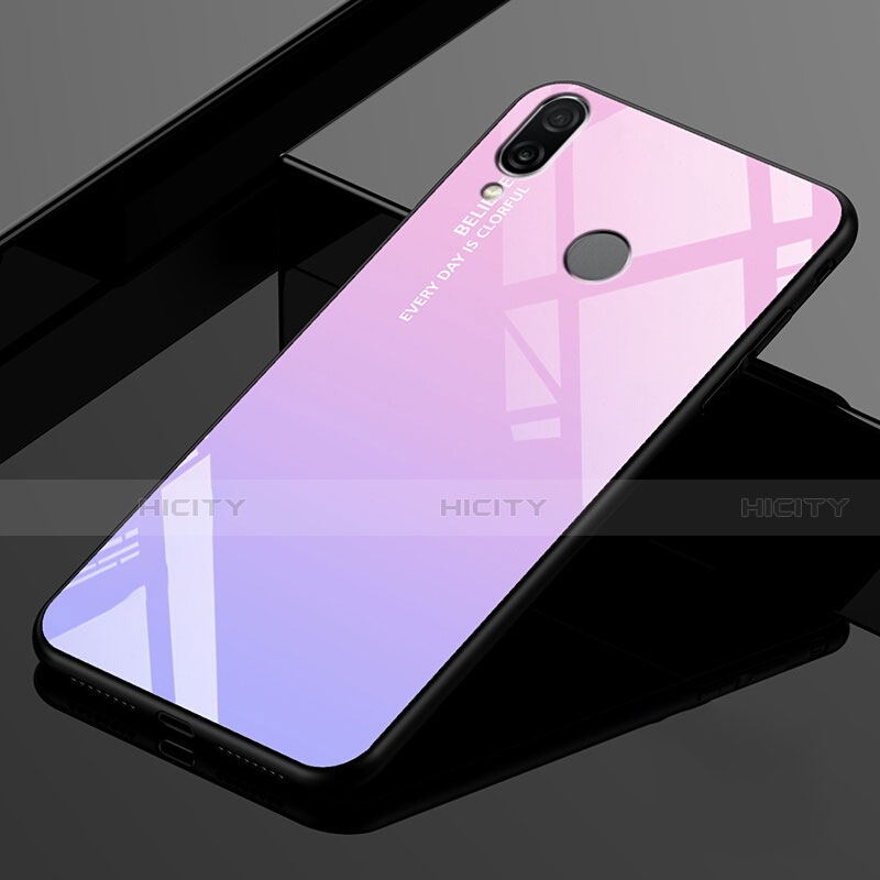 Custodia Silicone Specchio Laterale Sfumato Arcobaleno Cover per Xiaomi Redmi 7 Rosa