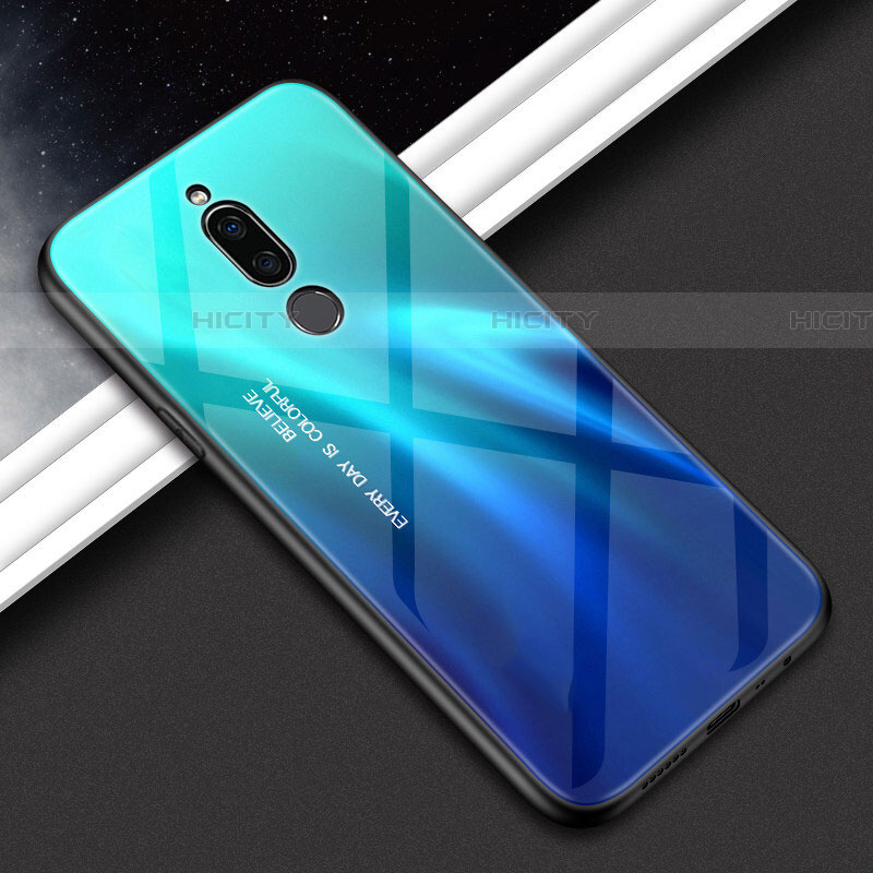 Custodia Silicone Specchio Laterale Sfumato Arcobaleno Cover per Xiaomi Redmi 8