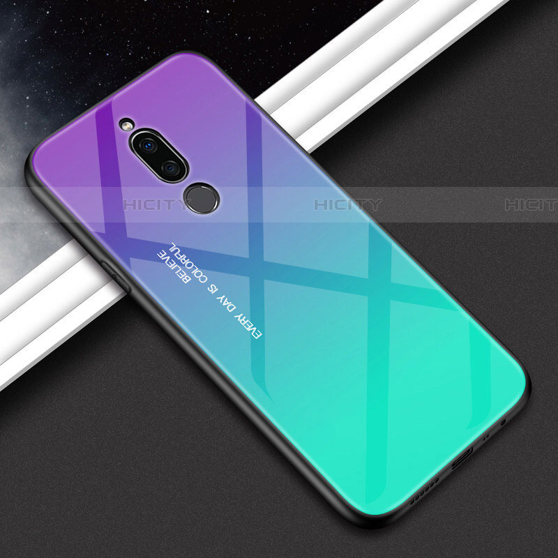 Custodia Silicone Specchio Laterale Sfumato Arcobaleno Cover per Xiaomi Redmi 8