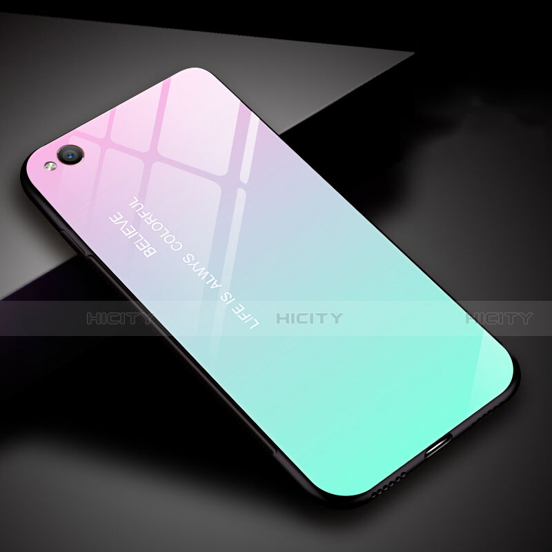 Custodia Silicone Specchio Laterale Sfumato Arcobaleno Cover per Xiaomi Redmi Go