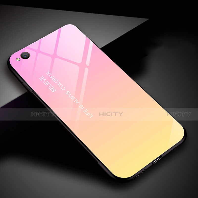 Custodia Silicone Specchio Laterale Sfumato Arcobaleno Cover per Xiaomi Redmi Go