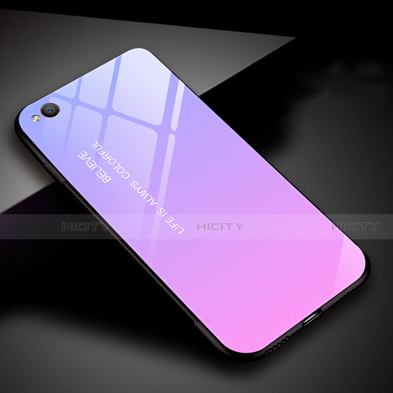 Custodia Silicone Specchio Laterale Sfumato Arcobaleno Cover per Xiaomi Redmi Go