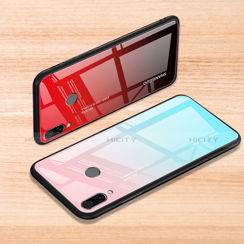 Custodia Silicone Specchio Laterale Sfumato Arcobaleno Cover per Xiaomi Redmi Note 7