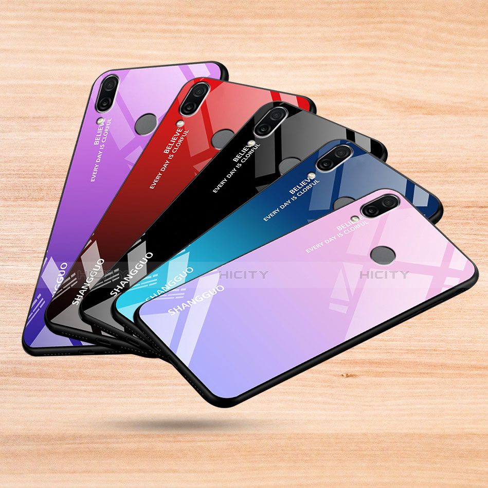 Custodia Silicone Specchio Laterale Sfumato Arcobaleno Cover per Xiaomi Redmi Note 7