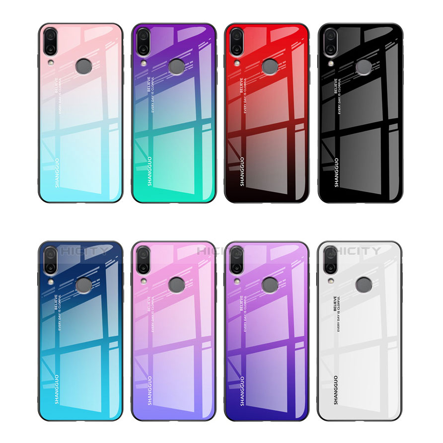 Custodia Silicone Specchio Laterale Sfumato Arcobaleno Cover per Xiaomi Redmi Note 7