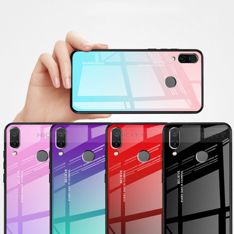 Custodia Silicone Specchio Laterale Sfumato Arcobaleno Cover per Xiaomi Redmi Note 7 Pro