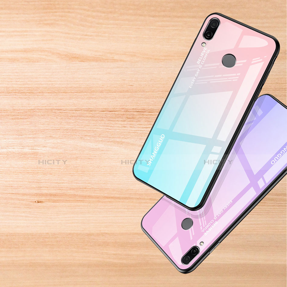 Custodia Silicone Specchio Laterale Sfumato Arcobaleno Cover per Xiaomi Redmi Note 7 Pro