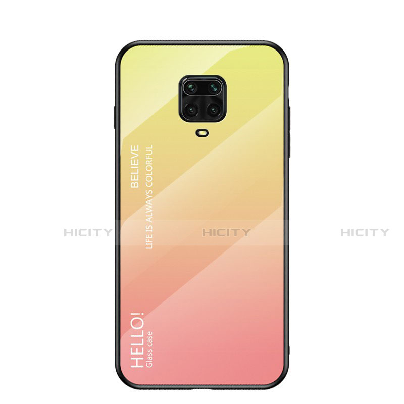 Custodia Silicone Specchio Laterale Sfumato Arcobaleno Cover per Xiaomi Redmi Note 9 Pro Max