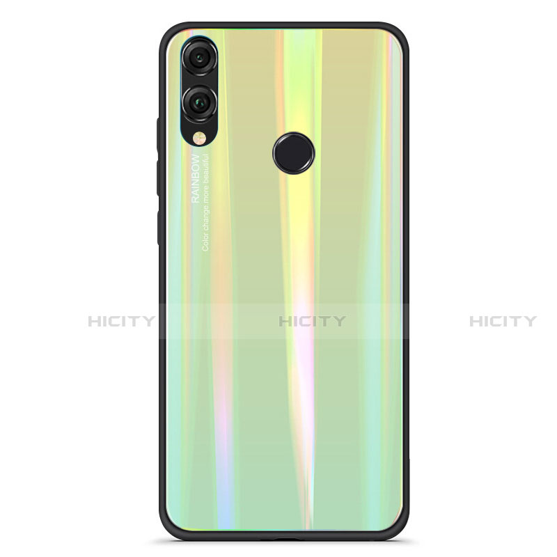 Custodia Silicone Specchio Laterale Sfumato Arcobaleno Cover R01 per Huawei Honor V10 Lite Verde