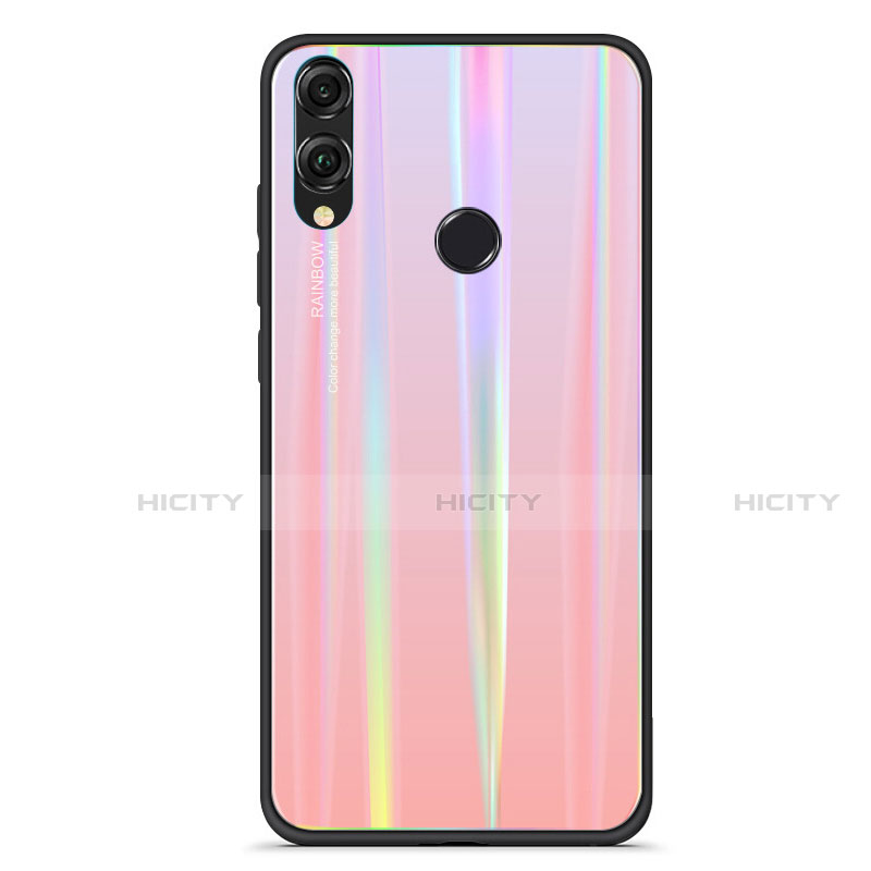 Custodia Silicone Specchio Laterale Sfumato Arcobaleno Cover R01 per Huawei Honor View 10 Lite Oro Rosa