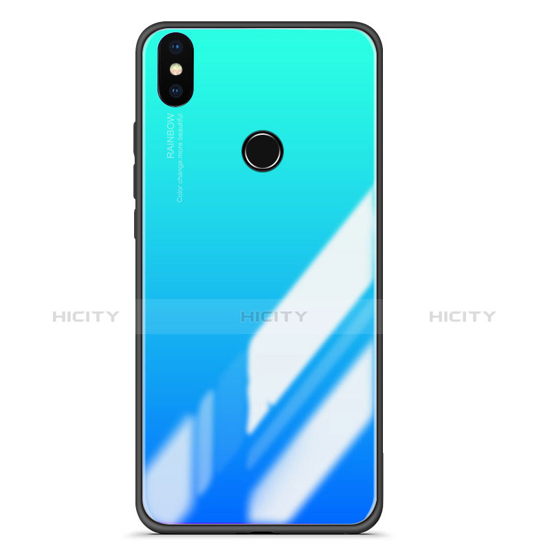 Custodia Silicone Specchio Laterale Sfumato Cover per Xiaomi Mi A2 Cielo Blu