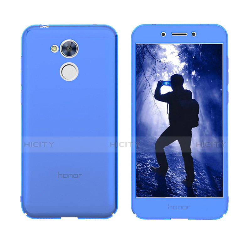 Custodia Silicone Trasparente A Flip Morbida Cover per Huawei Honor 6A Blu