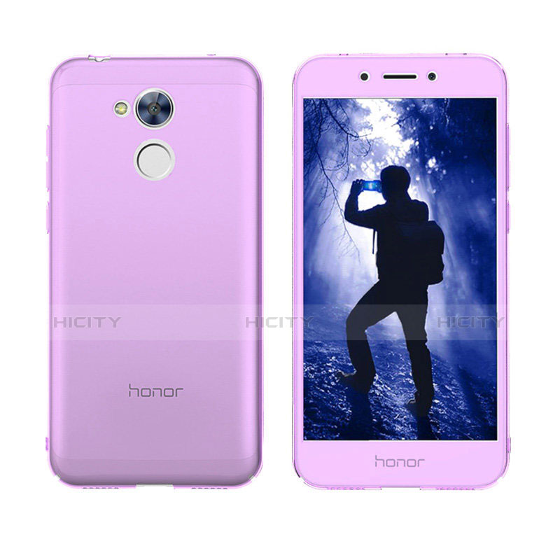 Custodia Silicone Trasparente A Flip Morbida Cover per Huawei Honor 6A Viola