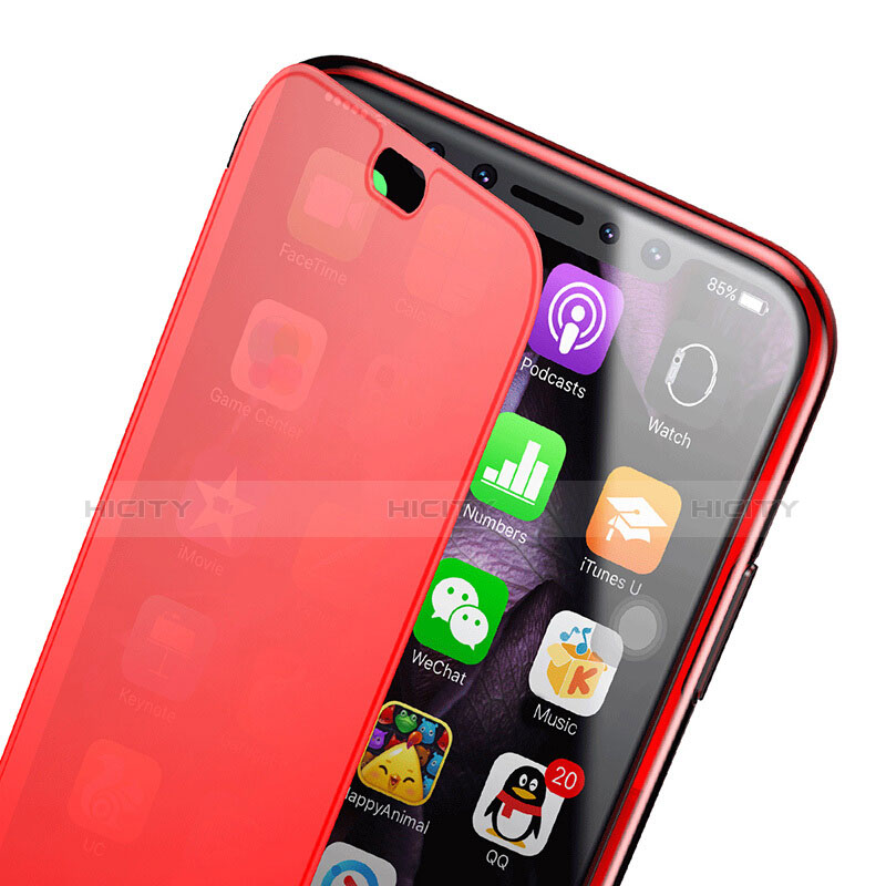 Custodia Silicone Trasparente A Flip Morbida per Apple iPhone Xs Max Rosso