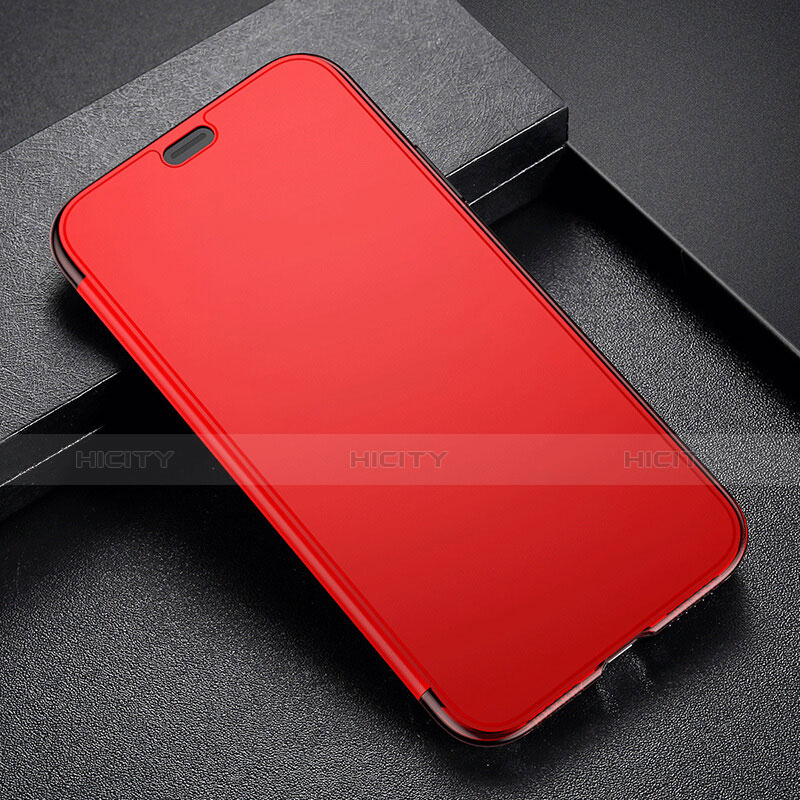 Custodia Silicone Trasparente A Flip Morbida per Apple iPhone Xs Max Rosso