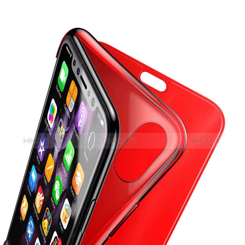Custodia Silicone Trasparente A Flip Morbida per Apple iPhone Xs Rosso