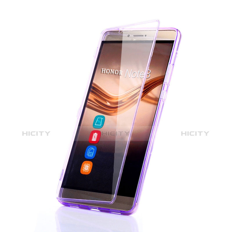 Custodia Silicone Trasparente A Flip Morbida per Huawei Honor V8 Max Viola