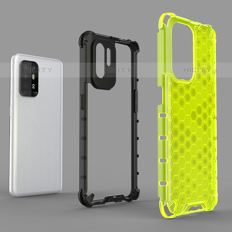 Custodia Silicone Trasparente Laterale 360 Gradi Cover AM1 per Oppo F19 Pro+ Plus 5G