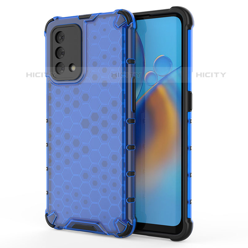 Custodia Silicone Trasparente Laterale 360 Gradi Cover AM1 per Oppo Reno6 Lite Blu