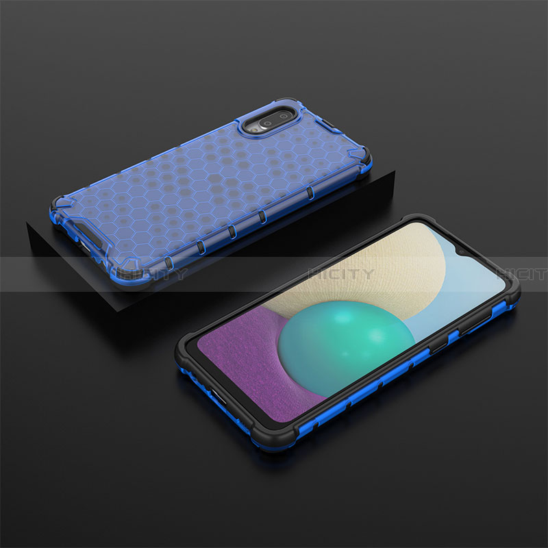 Custodia Silicone Trasparente Laterale 360 Gradi Cover AM1 per Samsung Galaxy A02 Blu