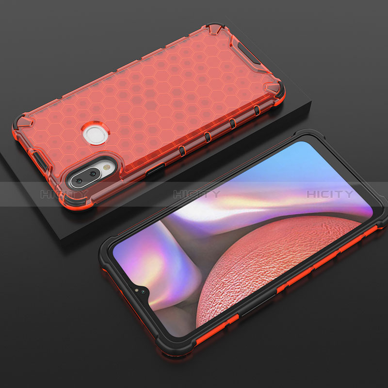 Custodia Silicone Trasparente Laterale 360 Gradi Cover AM1 per Samsung Galaxy A10s Rosso