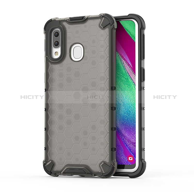 Custodia Silicone Trasparente Laterale 360 Gradi Cover AM1 per Samsung Galaxy A40 Nero