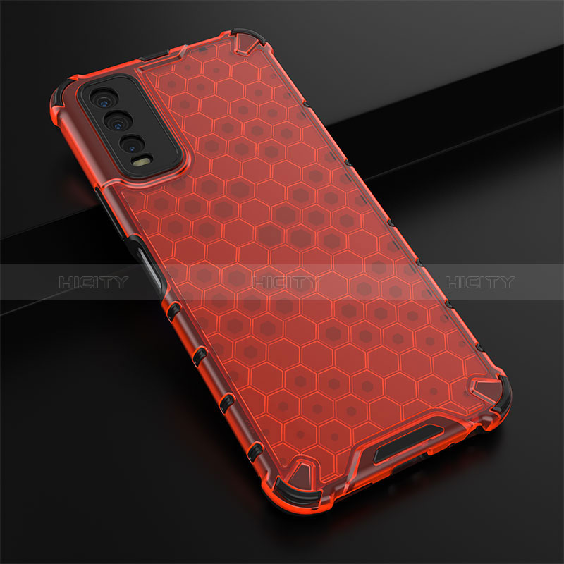 Custodia Silicone Trasparente Laterale 360 Gradi Cover AM1 per Vivo Y11s Rosso