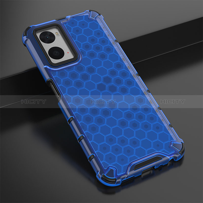 Custodia Silicone Trasparente Laterale 360 Gradi Cover AM2 per Oppo A76 Blu