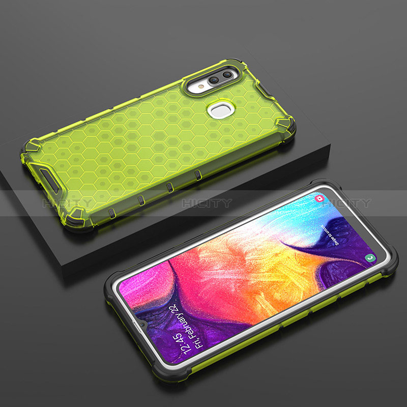 Custodia Silicone Trasparente Laterale 360 Gradi Cover AM2 per Samsung Galaxy A20 Verde
