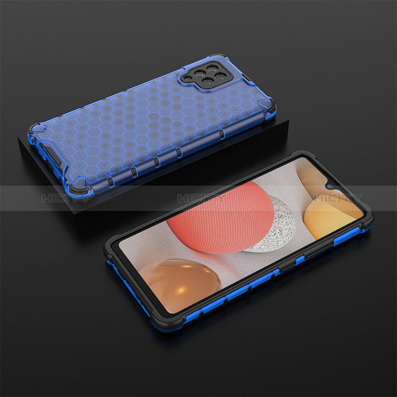 Custodia Silicone Trasparente Laterale 360 Gradi Cover AM2 per Samsung Galaxy A42 5G Blu