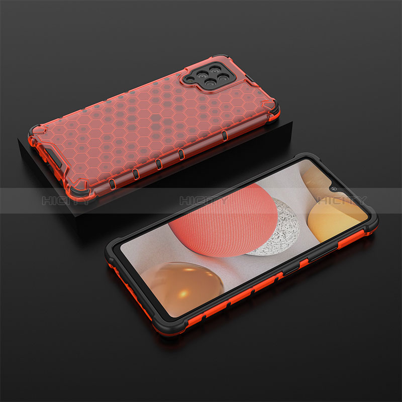 Custodia Silicone Trasparente Laterale 360 Gradi Cover AM2 per Samsung Galaxy A42 5G Rosso