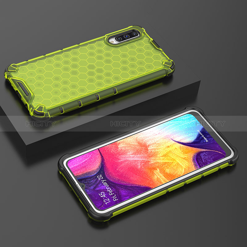 Custodia Silicone Trasparente Laterale 360 Gradi Cover AM2 per Samsung Galaxy A50 Verde