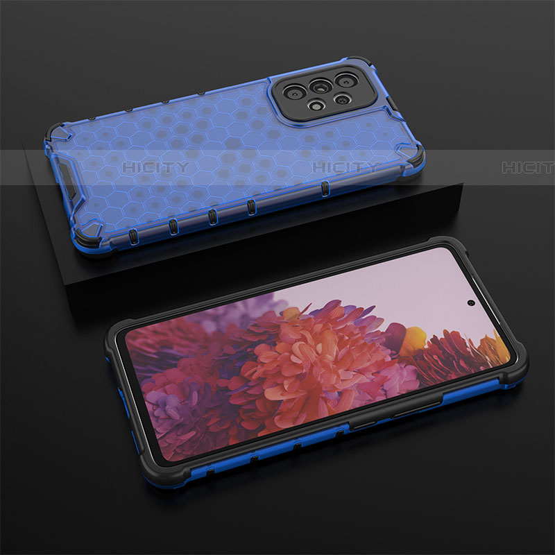Custodia Silicone Trasparente Laterale 360 Gradi Cover AM2 per Samsung Galaxy A53 5G Blu