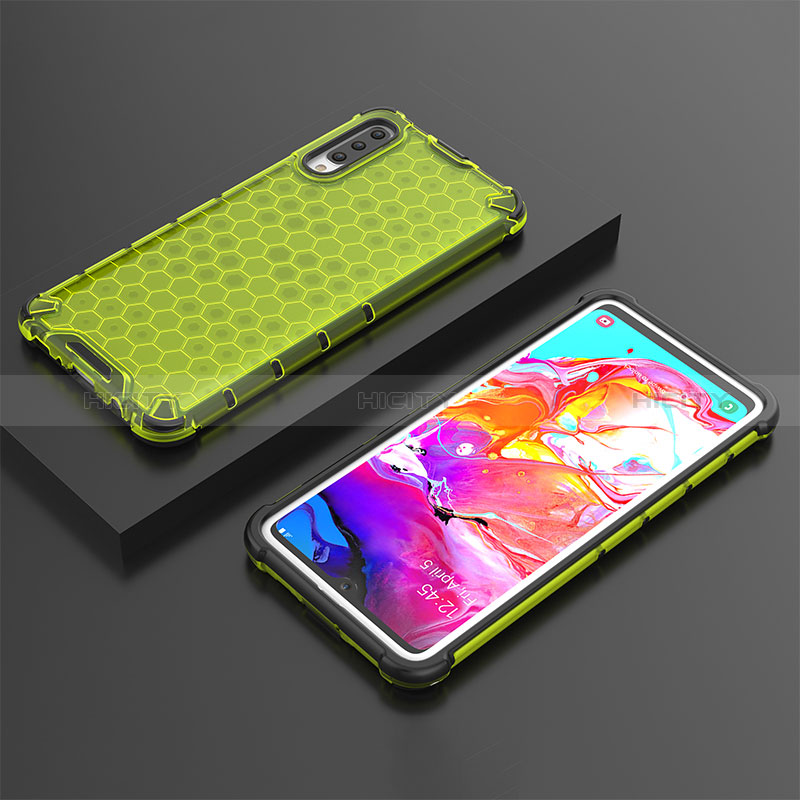 Custodia Silicone Trasparente Laterale 360 Gradi Cover AM2 per Samsung Galaxy A70S Verde