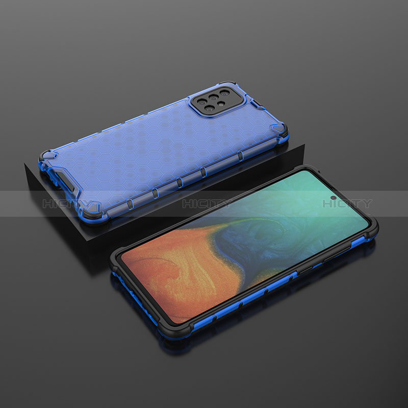 Custodia Silicone Trasparente Laterale 360 Gradi Cover AM2 per Samsung Galaxy A71 4G A715 Blu
