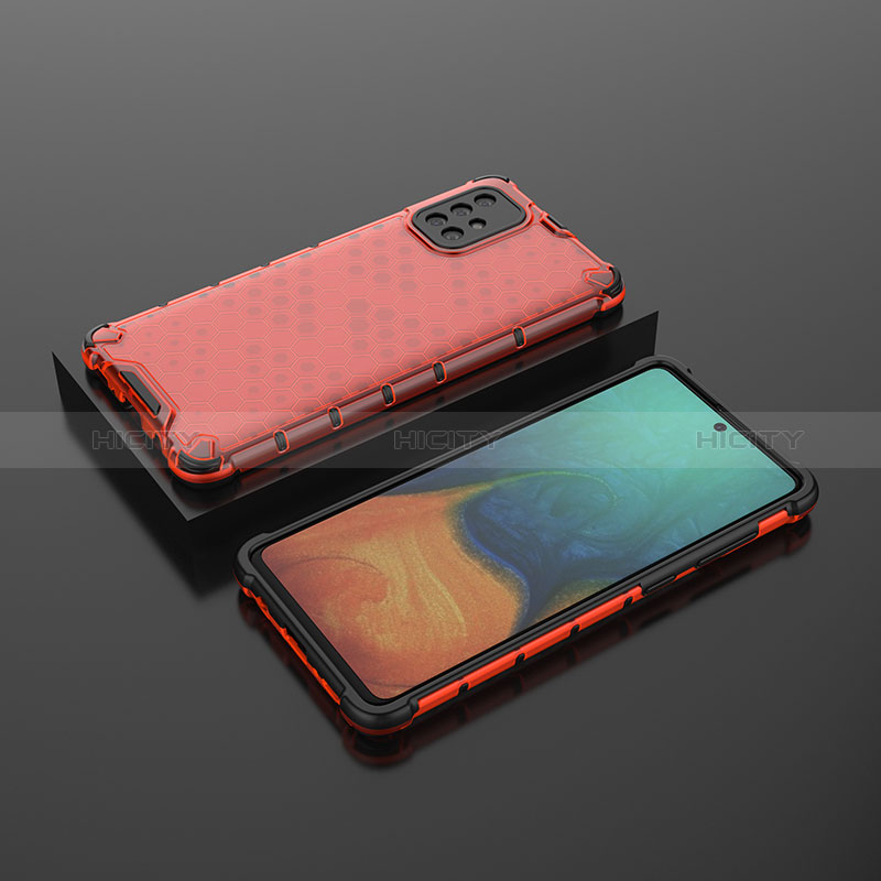 Custodia Silicone Trasparente Laterale 360 Gradi Cover AM2 per Samsung Galaxy A71 4G A715 Rosso