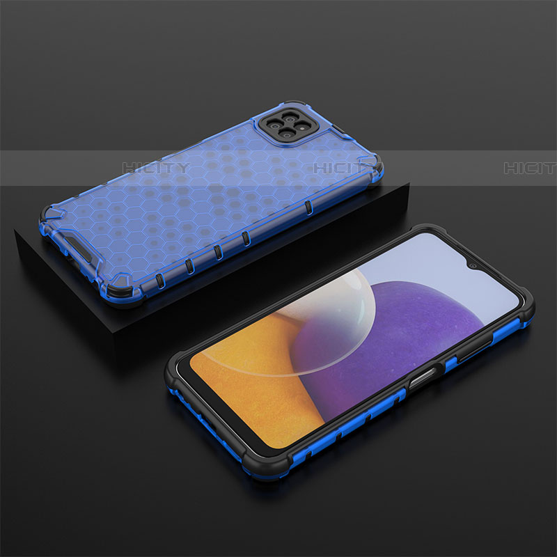 Custodia Silicone Trasparente Laterale 360 Gradi Cover AM2 per Samsung Galaxy F42 5G Blu