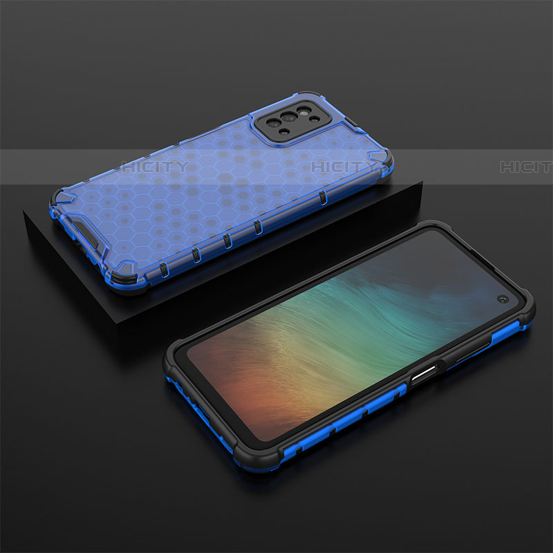 Custodia Silicone Trasparente Laterale 360 Gradi Cover AM2 per Samsung Galaxy F52 5G Blu